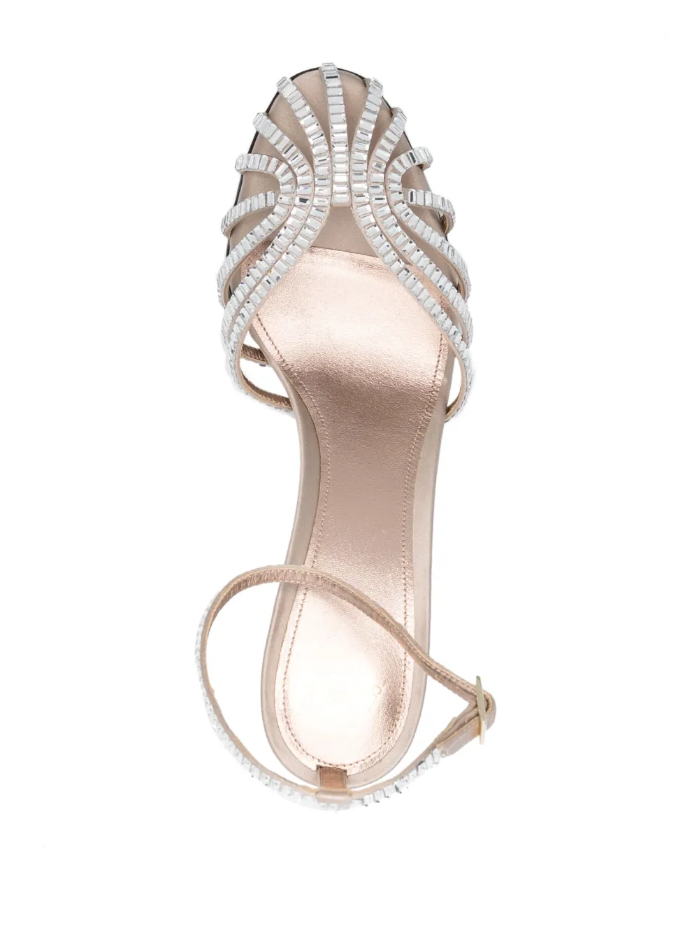 Alevì crystal-embellished caged-design sandals Neutrals