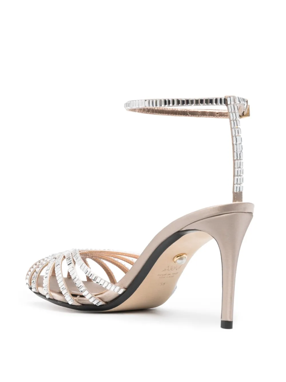 Alevì crystal-embellished caged-design sandals Neutrals