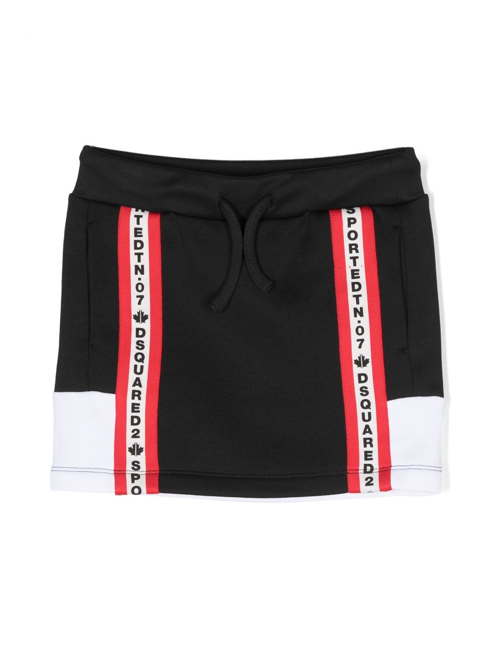 DSQUARED2 KIDS logo-print panelled skirt - Black