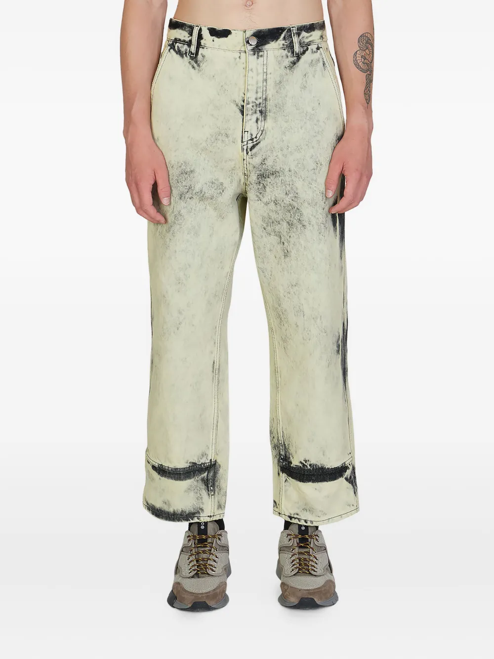 OAMC faded-wash regular jeans Geel