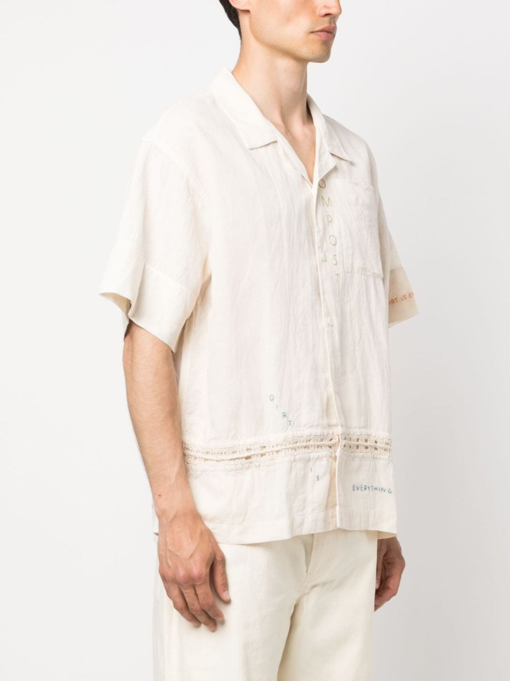 Shop Story Mfg. Greetings Short-sleeved Shirt In Neutrals
