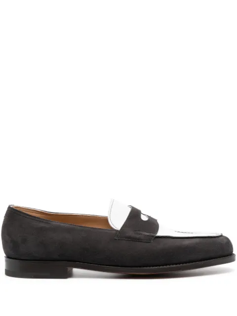 John Lobb suede penny loafers