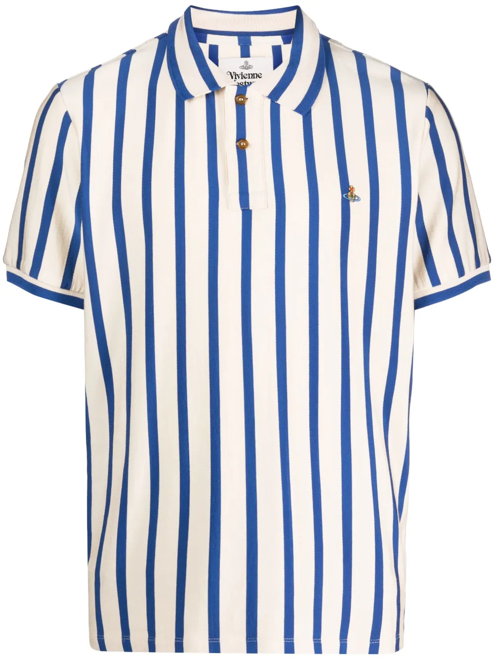 Vivienne Westwood Orb-embroidered Polo Shirt In Blue ModeSens