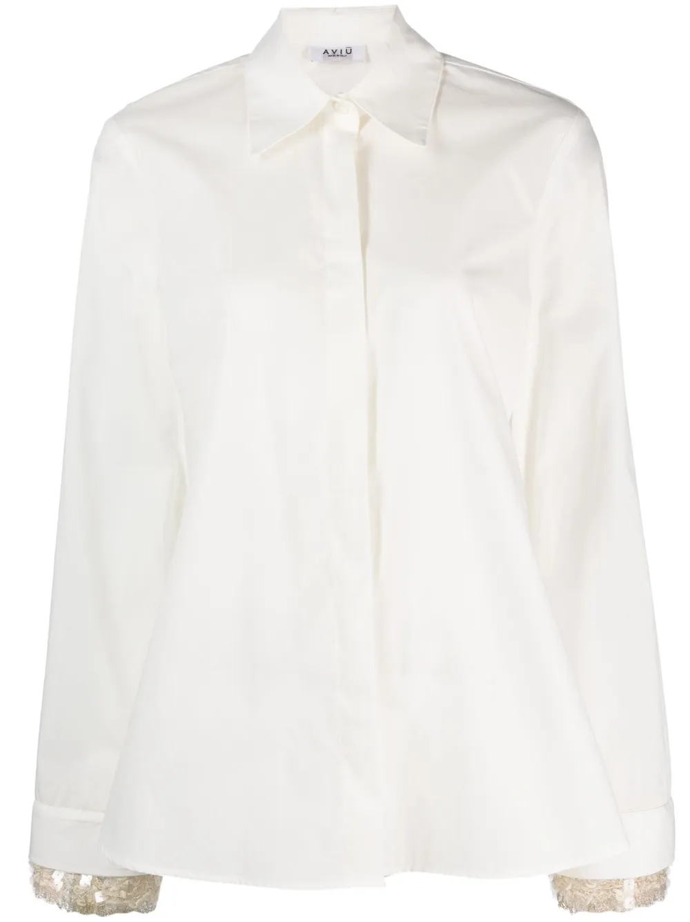 Aviu Striped Shirt With Paillettes In White