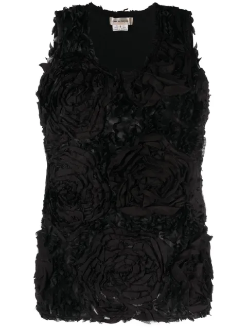 Comme Des Garçons floral-motif tank top