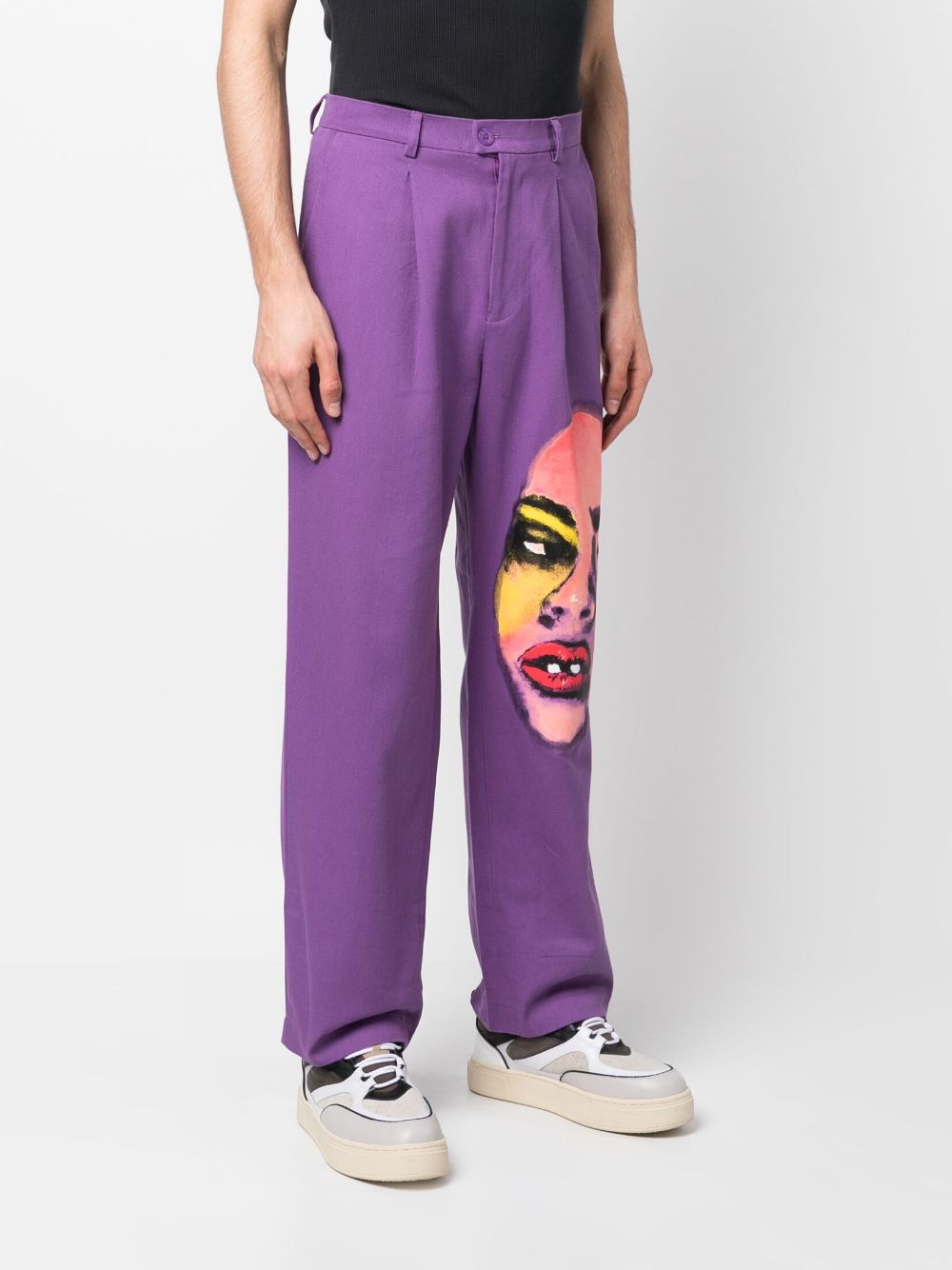 Shop Kidsuper Graphic-print Corduroy Cotton Trousers In Violett