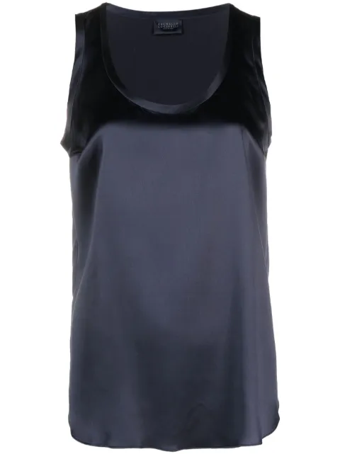 Brunello Cucinelli sleeveless silk-blend tank top