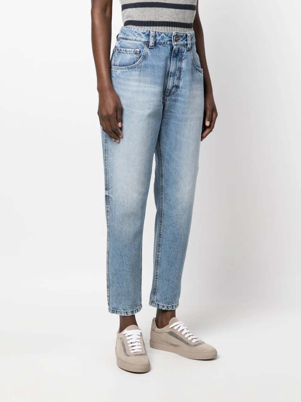 Brunello Cucinelli Distressed-effect Denim Jeans In Blue