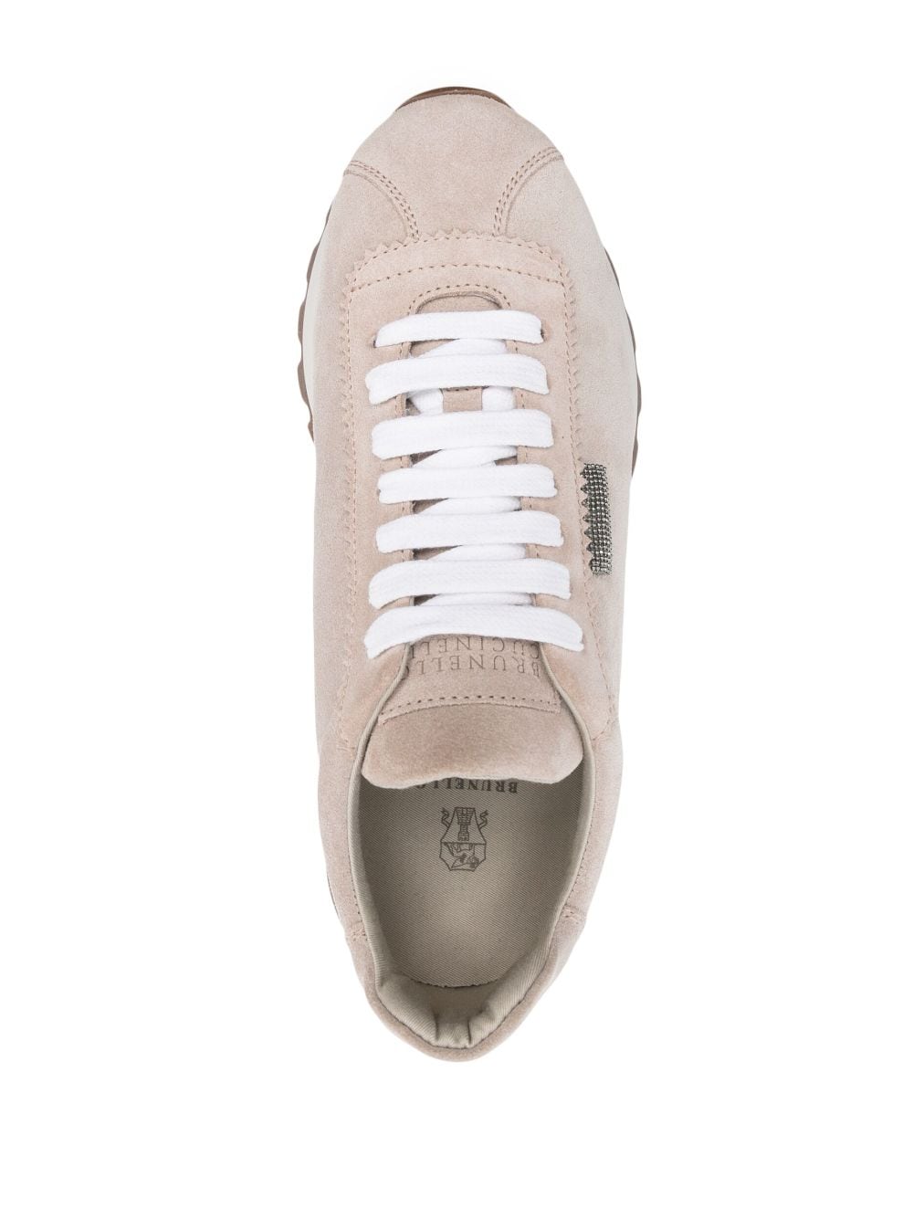 Shop Brunello Cucinelli Monili-detail Suede Sneakers In Neutrals