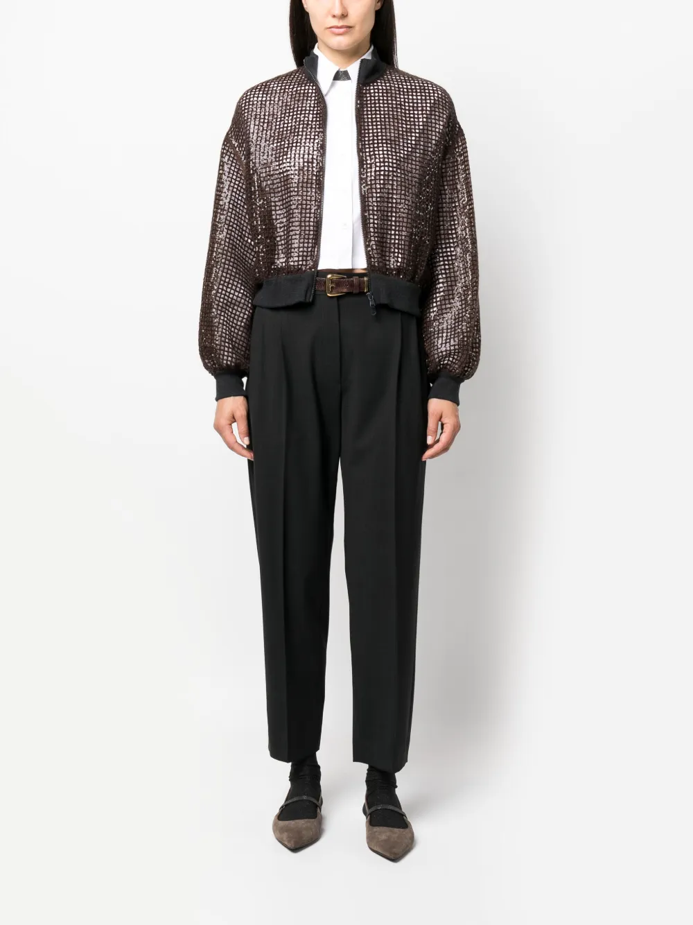 Brunello Cucinelli cropped wool-blend trousers | Cropped Pants | Image 2