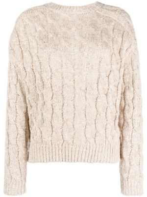 Beige cable outlet knit jumper