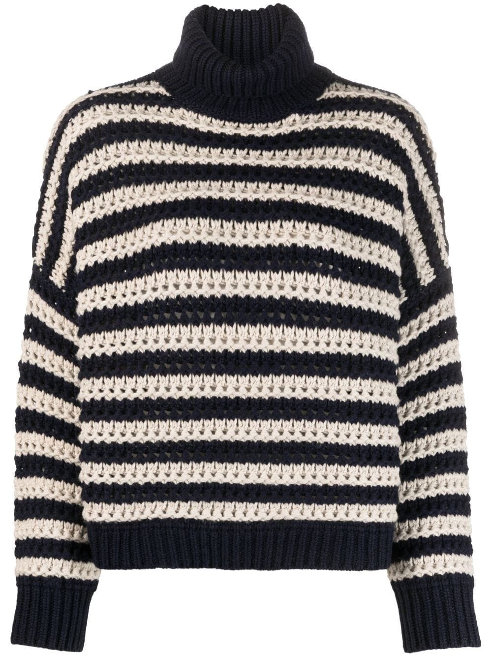 stripe-print turtleneck jumper