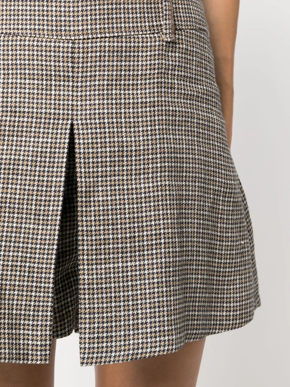 Brunello Cucinelli Skort With Houndstooth Motif In Neutrals