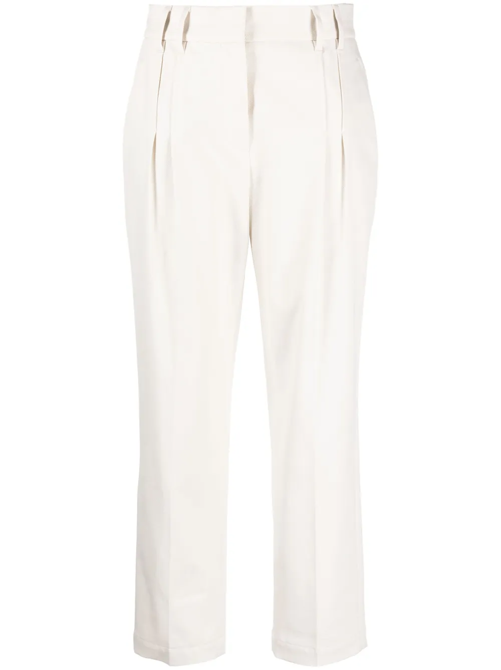 Brunello Cucinelli high-waisted straight-leg trousers | Neutrals | Image 1