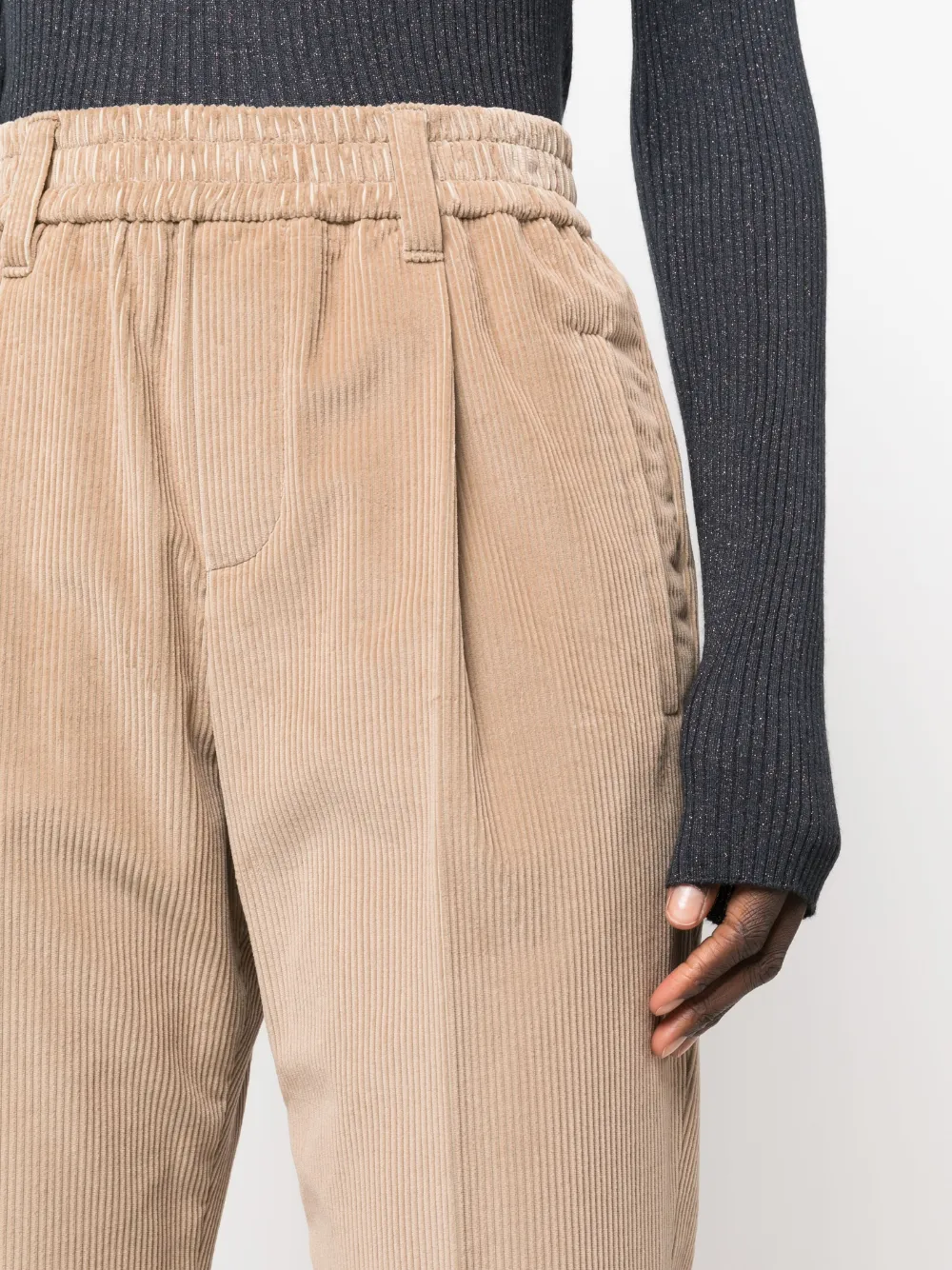Brunello Cucinelli Pressed-crease Tailored Trousers In Neutrals