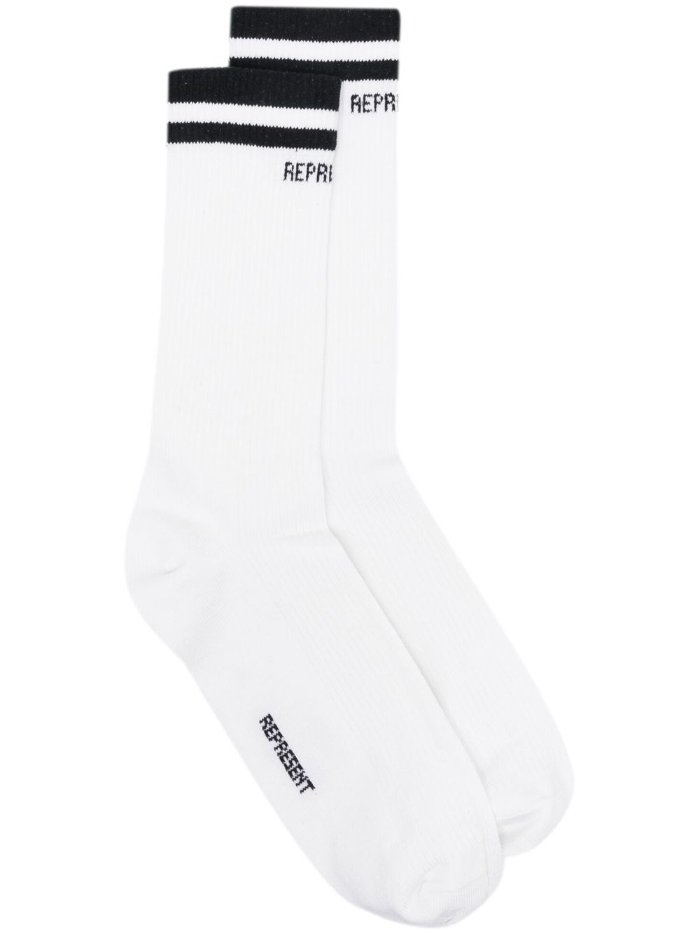 Represent Striped logo-intarsia Socks - Farfetch