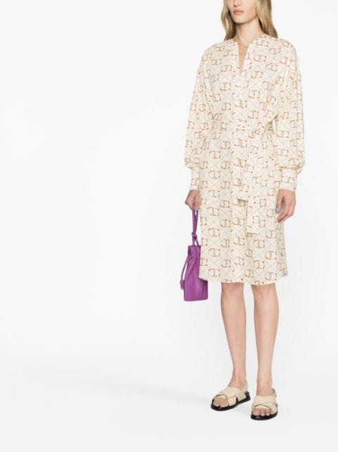 logo-print cotton shirtdress