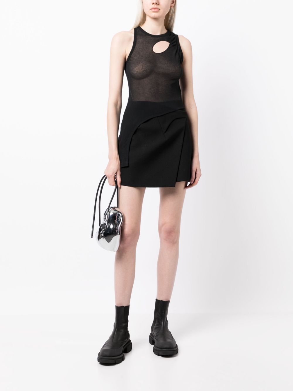 Shop Dion Lee Cut-out Sleeveless Top In Black