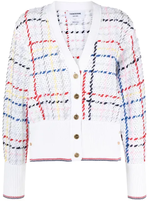 Thom Browne checked V-neck cardigan