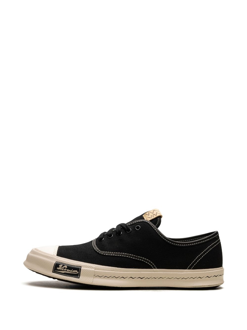 Shop Visvim Logan Deck Lo Canvas Sneakers In Black