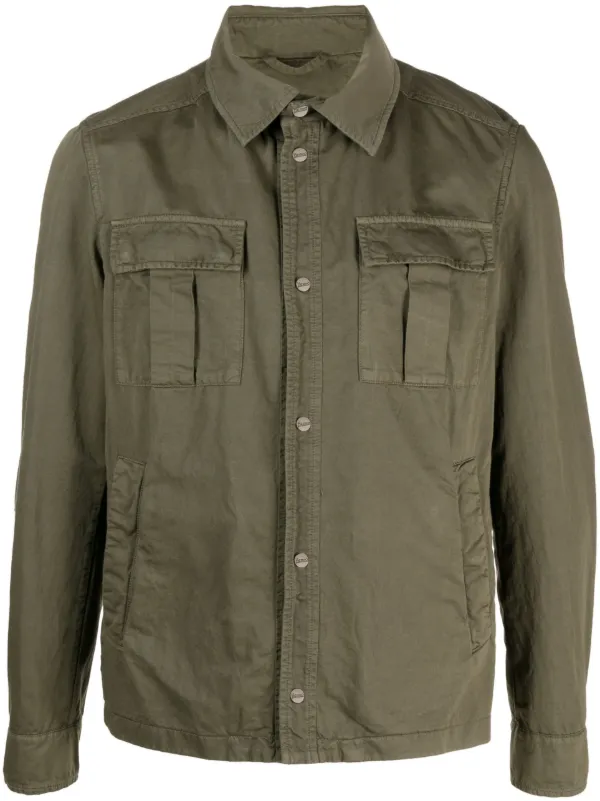 Herno Cotton-blend Button-up Shirt in Green