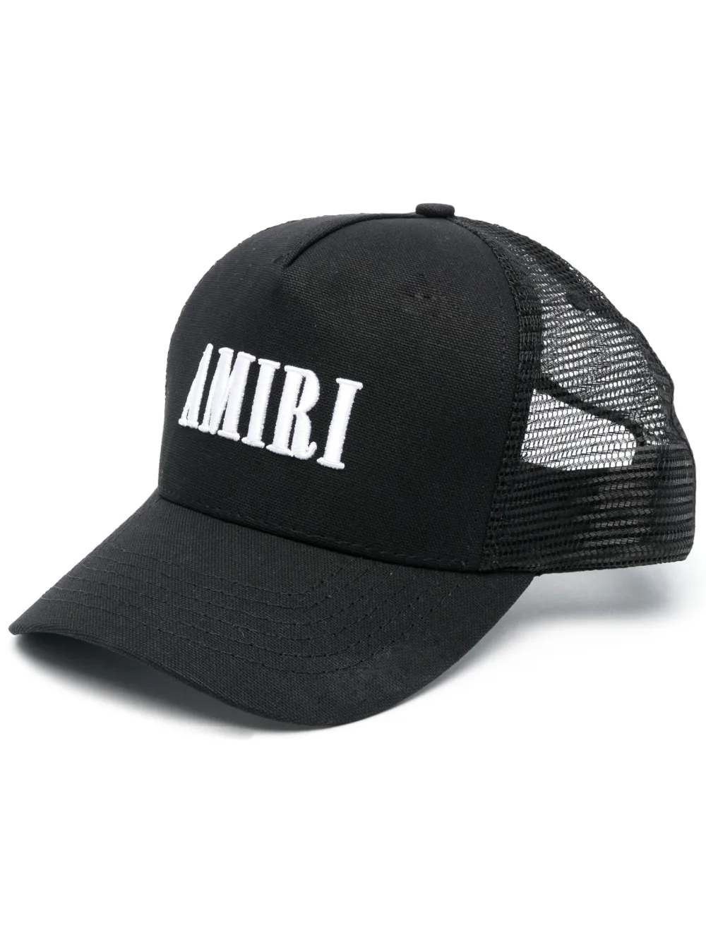 Amiri Logo-embroidered Cotton-canvas And Mesh Trucker Hat In Black