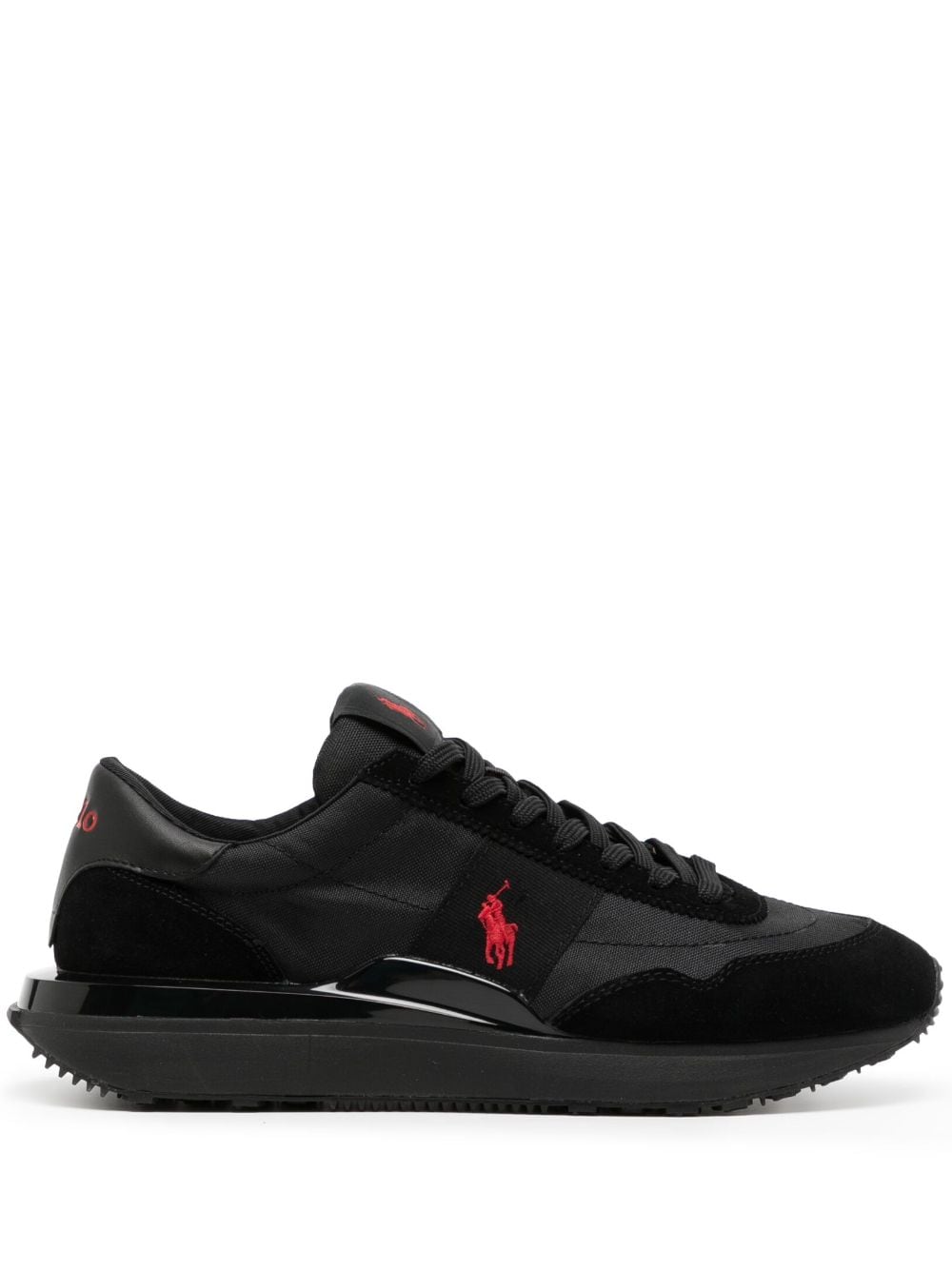 Polo Ralph Lauren Embroidered-logo Low-top Trainers In Black