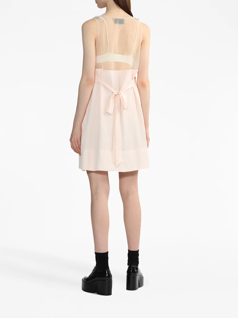 Simone Rocha Pearl-embellished Slip Minidress In Neutrals