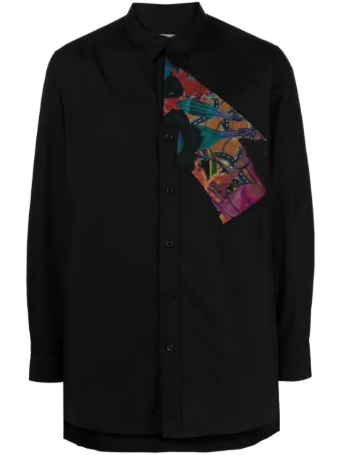 Yohji Yamamoto patch-detail cotton shirt 