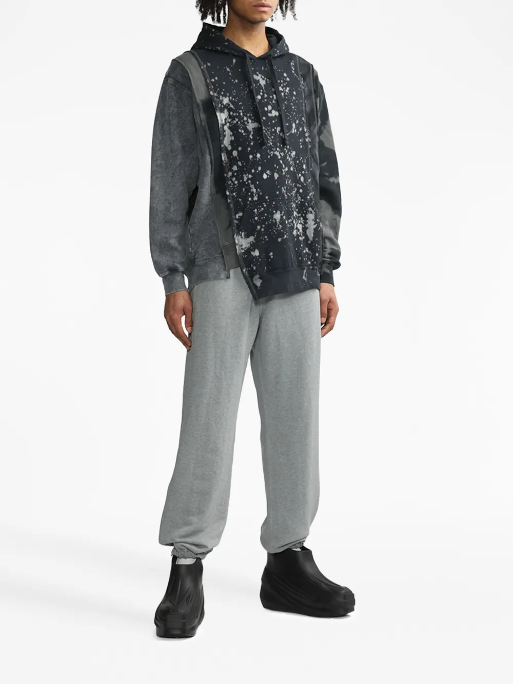 Needles Hoodie met gerafeld effect - Grijs