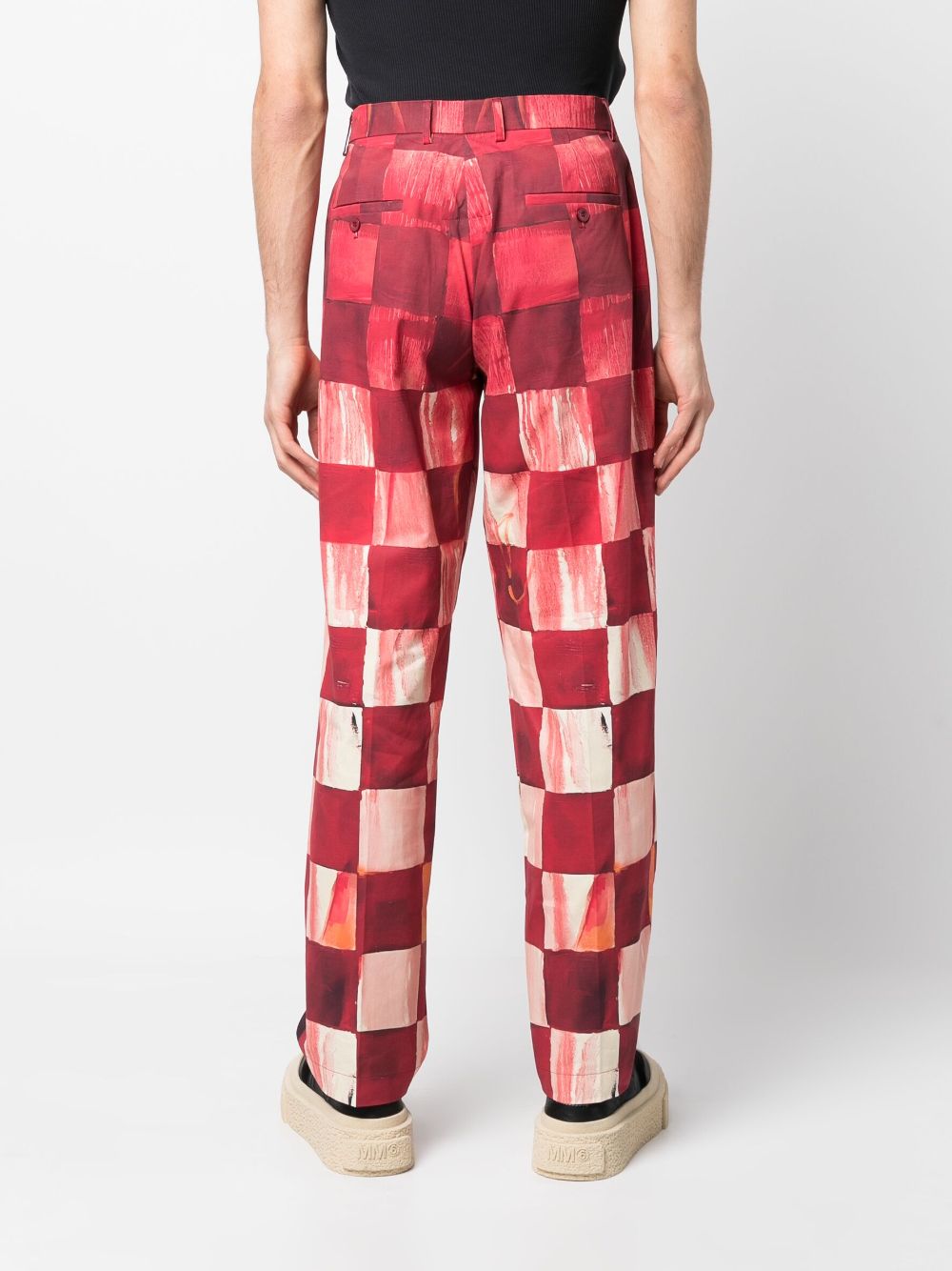 Shop Kidsuper Chess Patchwork Cotton Corduroy Trousers In Red