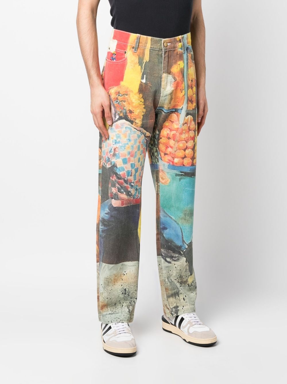 Shop Kidsuper Graphic-print Corduroy Trousers In Yellow