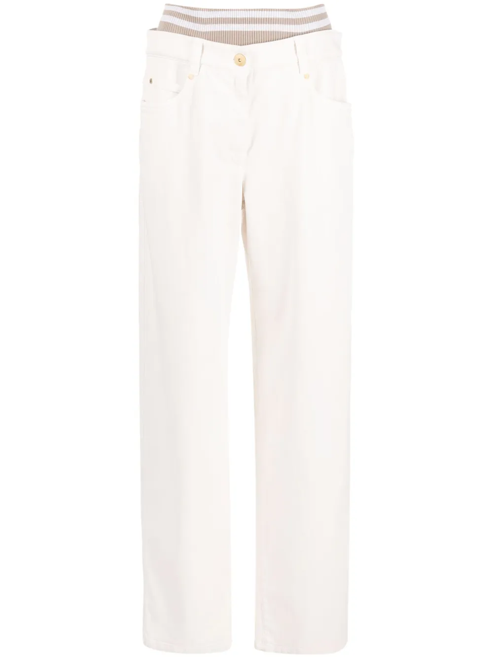 Brunello Cucinelli ミッドライズ ワイドパンツ - ニュートラル