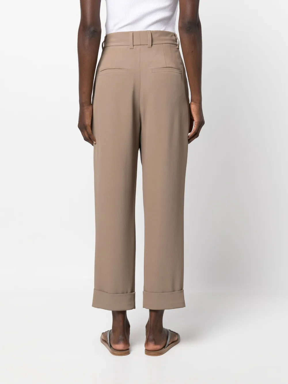 Brunello Cucinelli Cropped Tailored Trousers In Neutrals