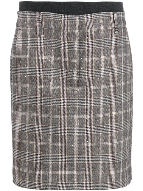 Brunello Cucinelli check-print pencil skirt