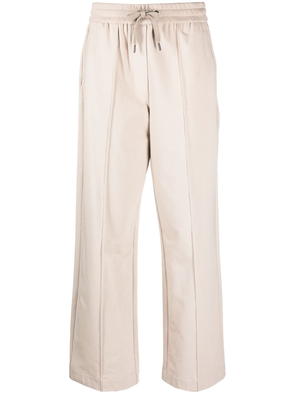 BALMAIN Button-embellished cotton-jersey wide-leg track pants