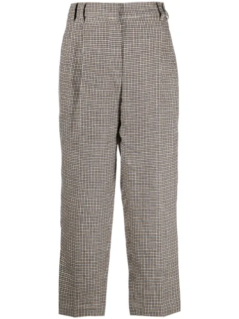 Brunello Cucinelli herringbone-pattern tailored cropped trousers