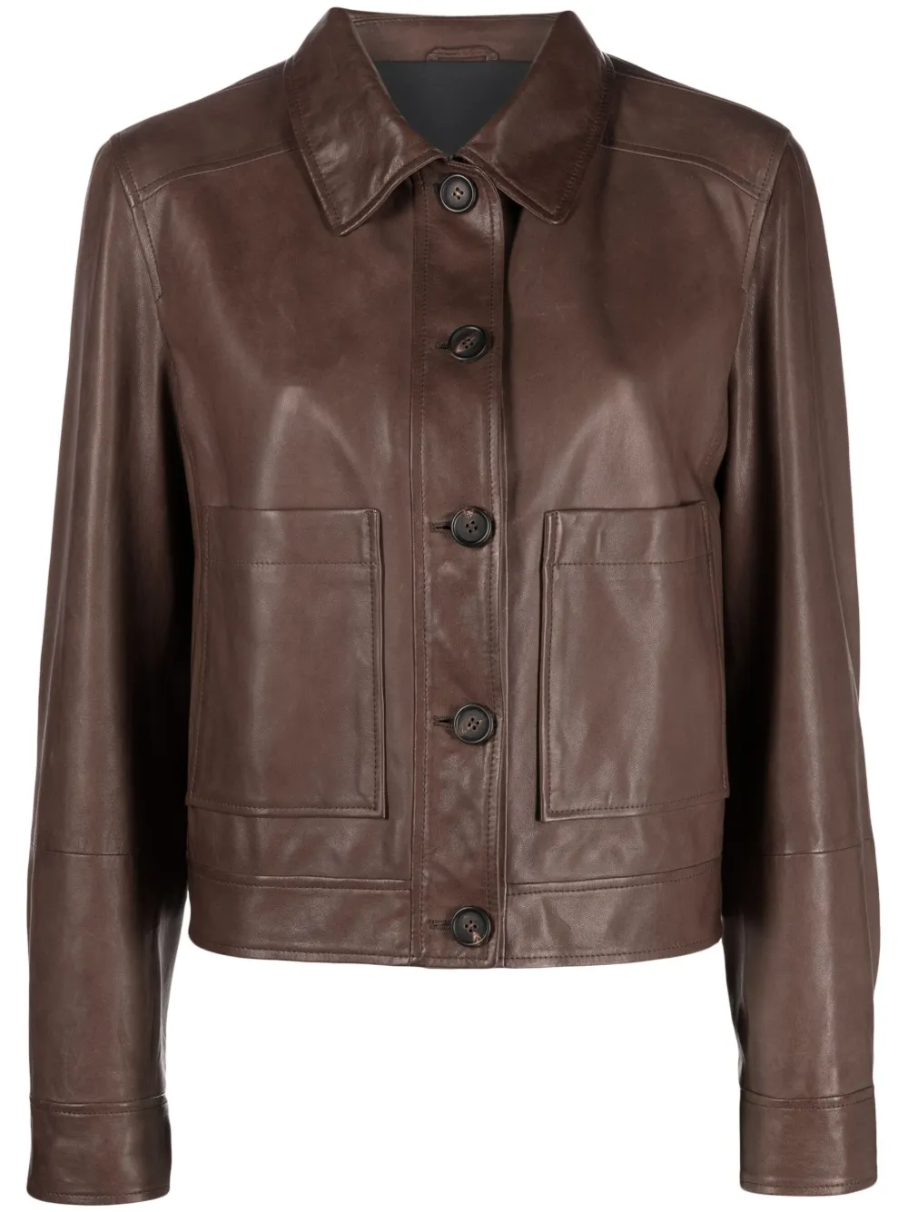 Brunello Cucinelli button-fastened eco-leather jacket