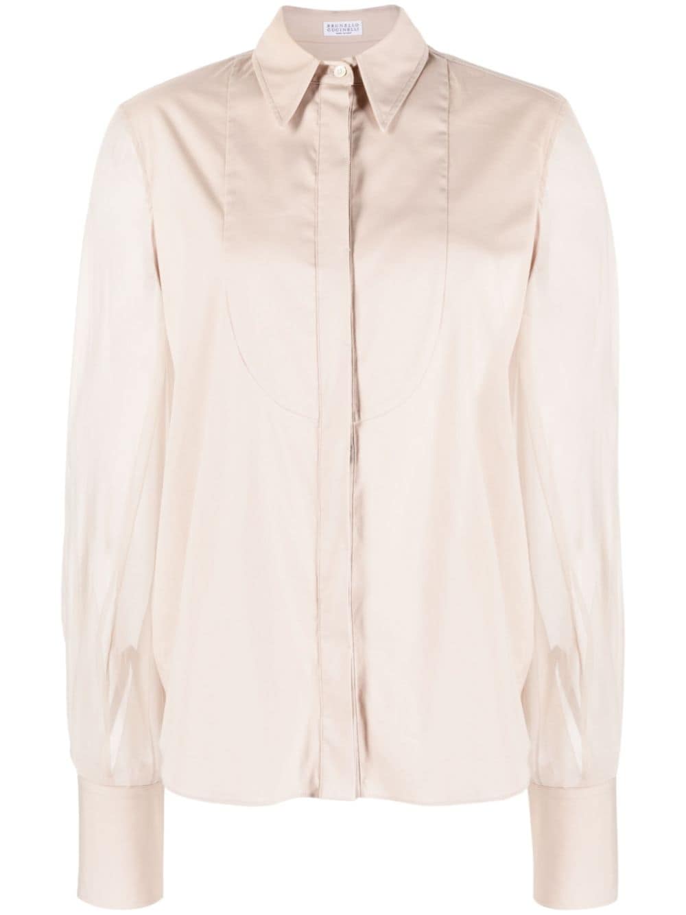 Brunello Cucinelli semi-sheer long-sleeve Blouse - Farfetch