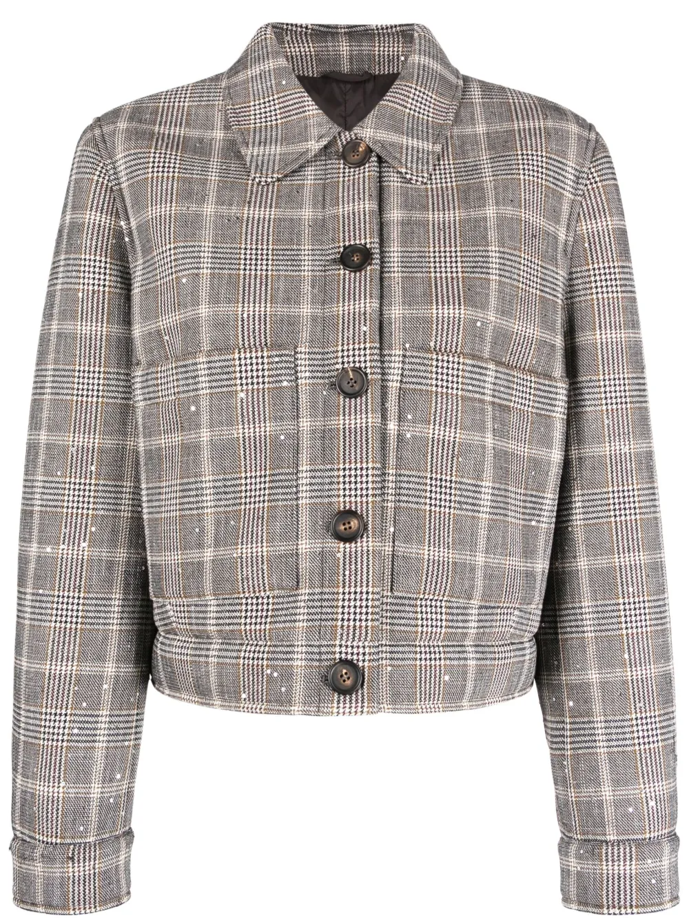 BRUNELLO CUCINELLI SEQUIN-EMBELLISHED CHECKED JACKET