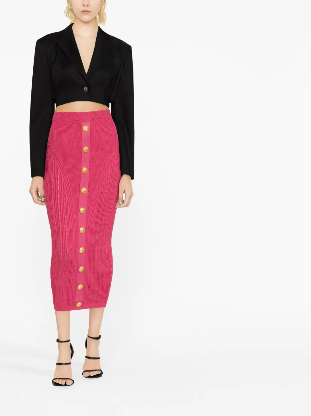 Balmain Rok verfraaid met knoop - Roze