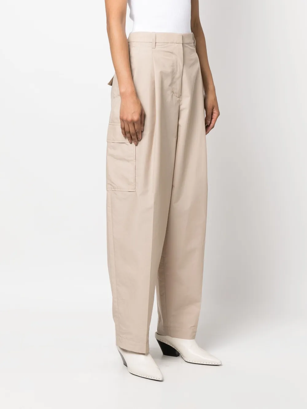 3.1 Phillip Lim Pressed-crease Pleated Tapered Trousers In Nude