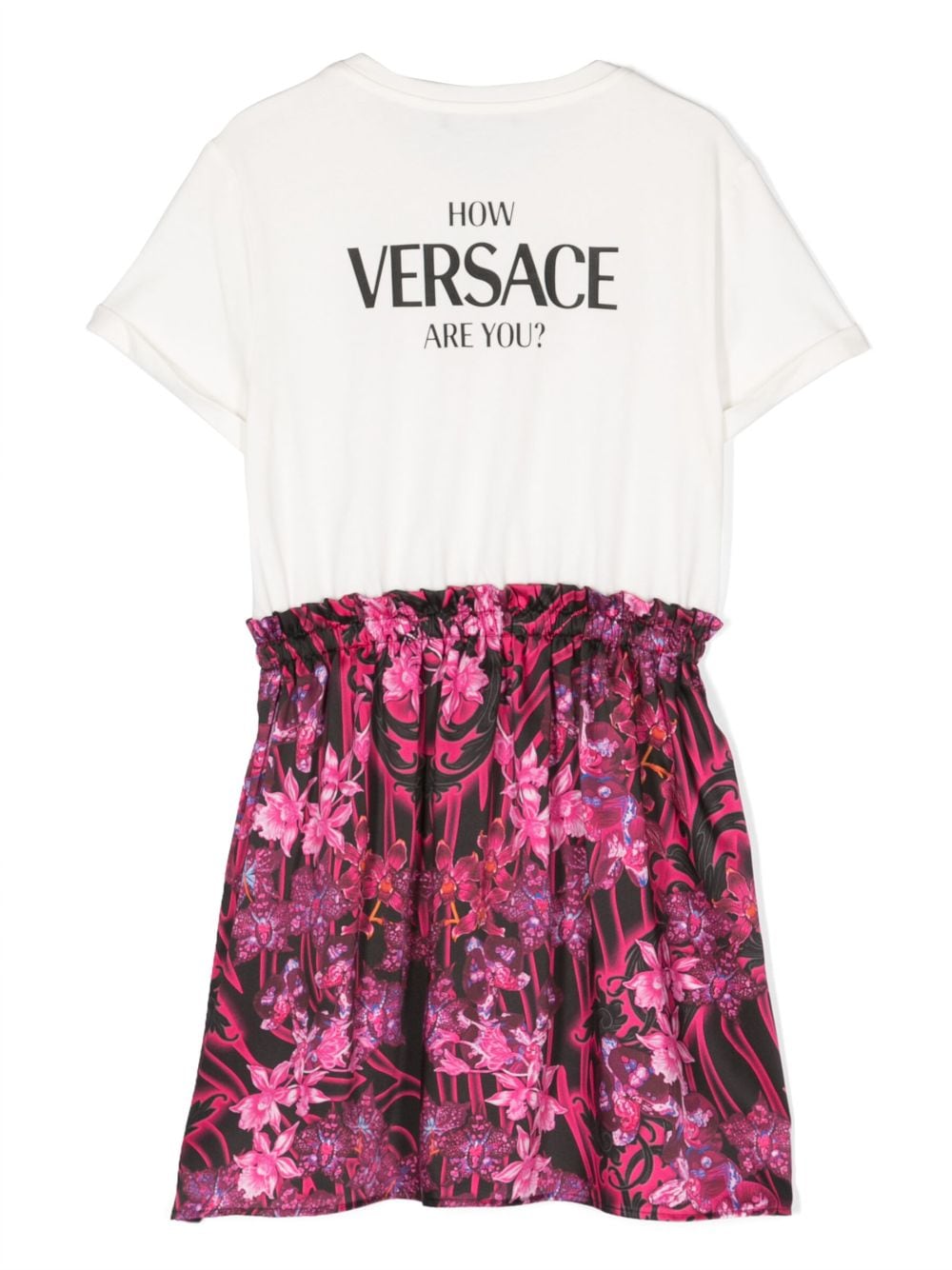 Shop Versace Logo-print Layered T-shirt Dress In Pink