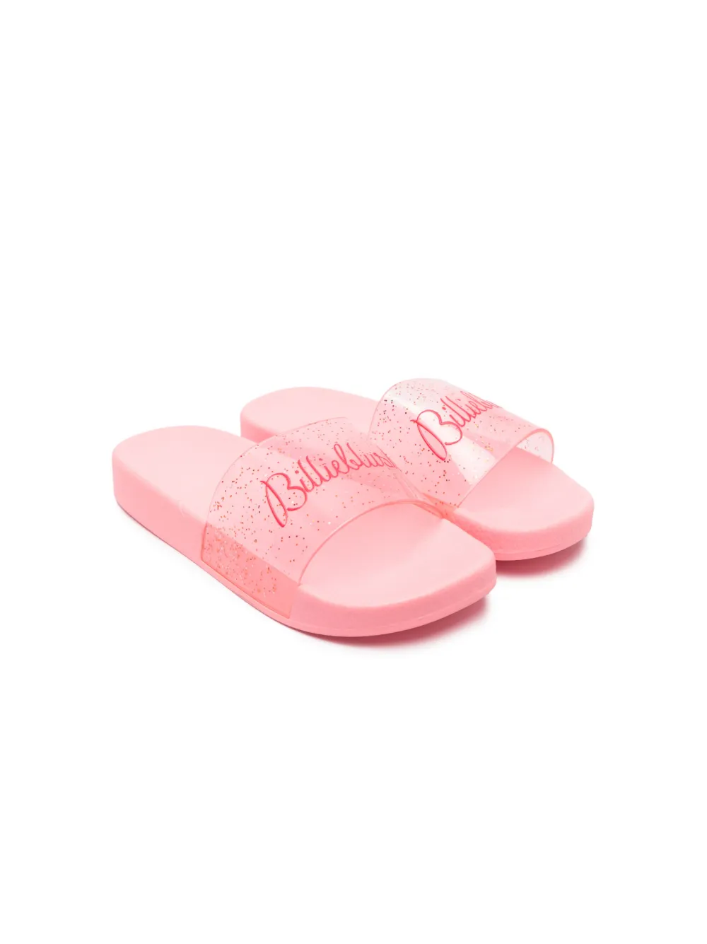 Billieblush Kids' Logo-print Slip-on Slides In Pink