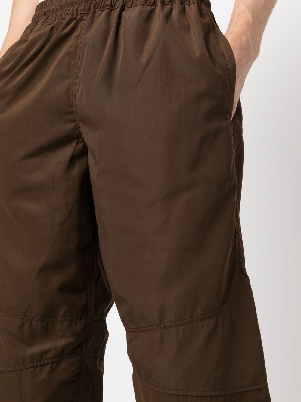 Shop Ranra Elasticated-waist Track Pants In Brown