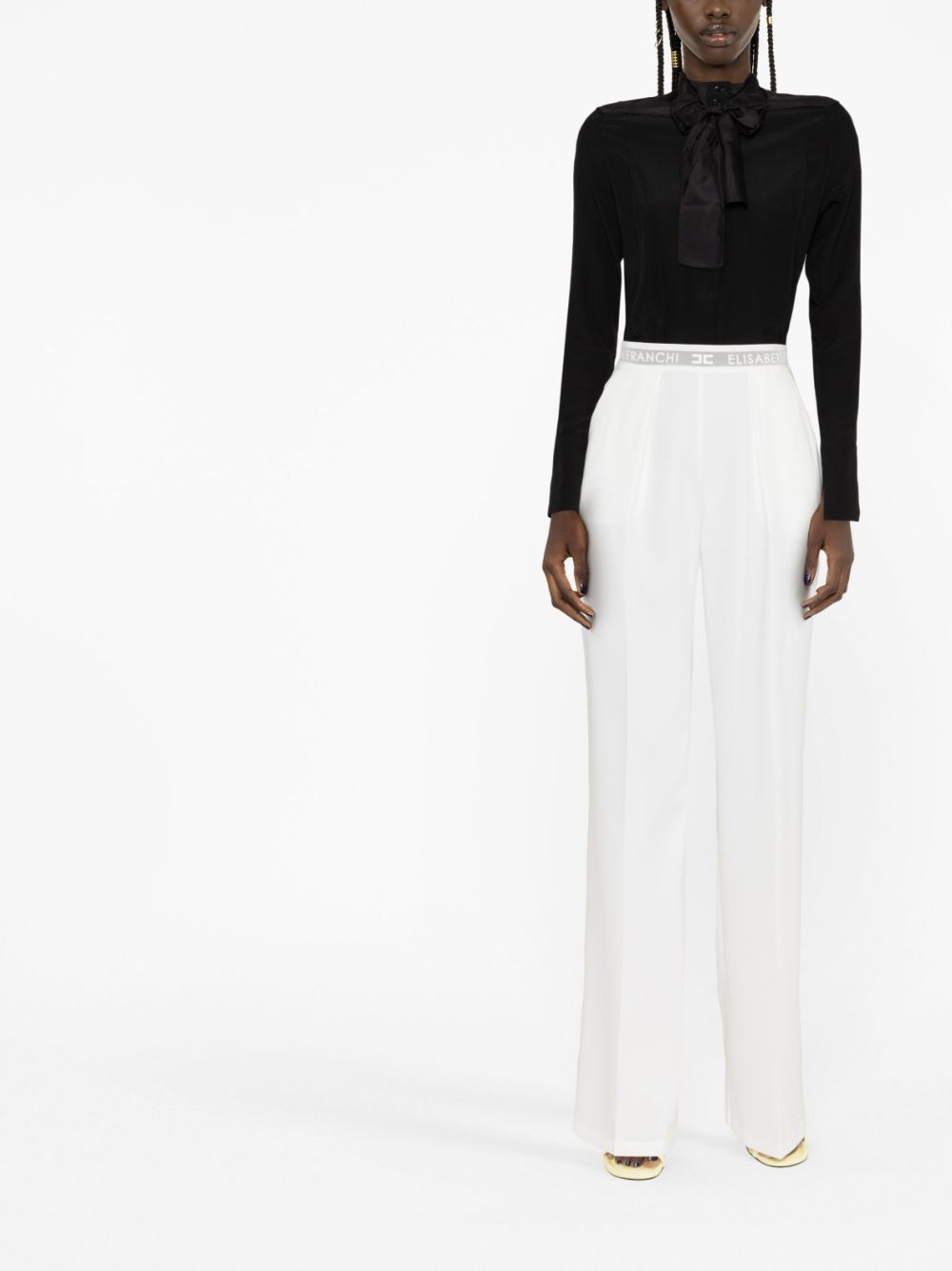 Elisabetta Franchi High waist pantalon - Wit