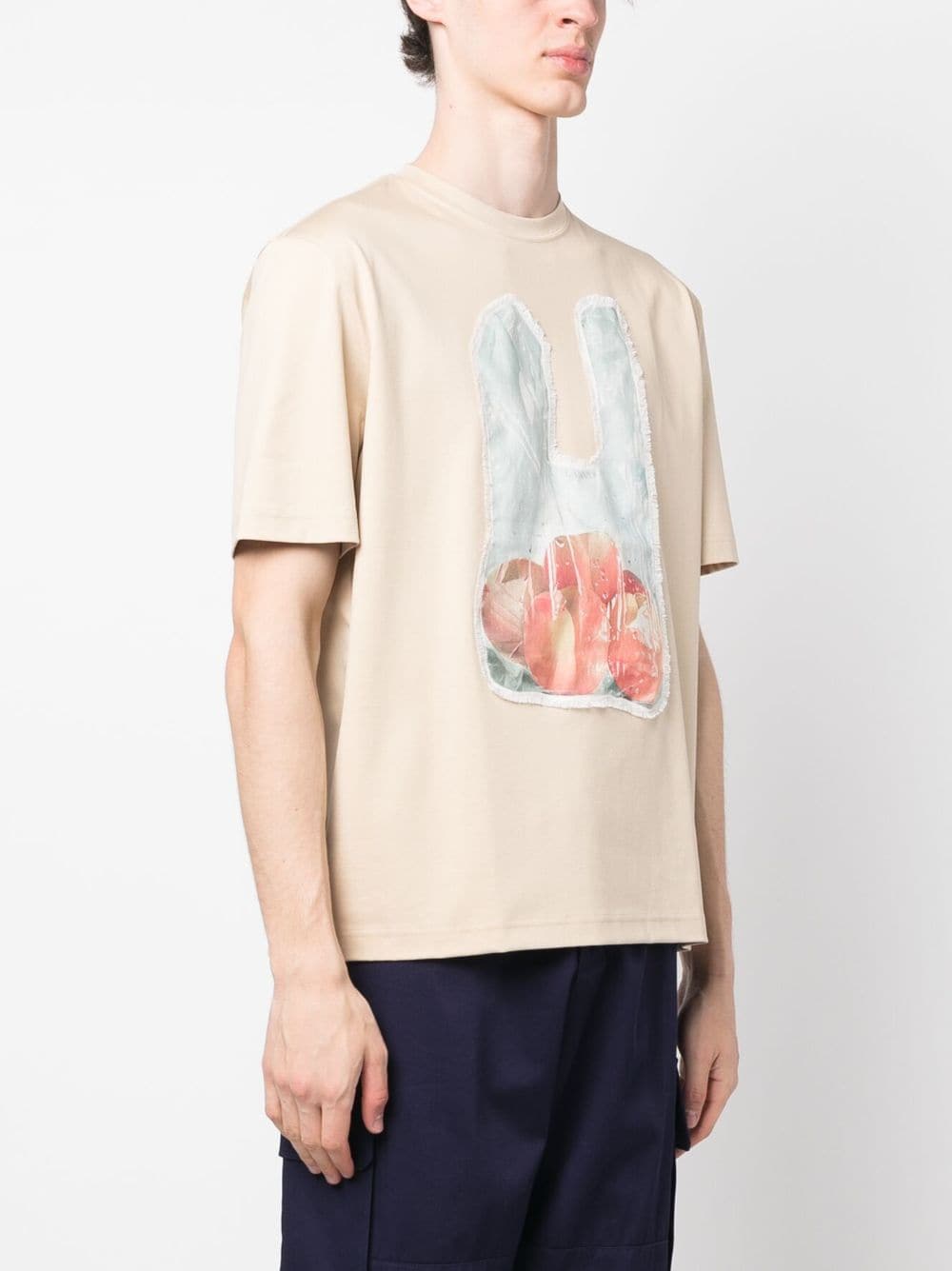 Shop Lanvin Scratch & Sniff-patch T-shirt In Neutrals