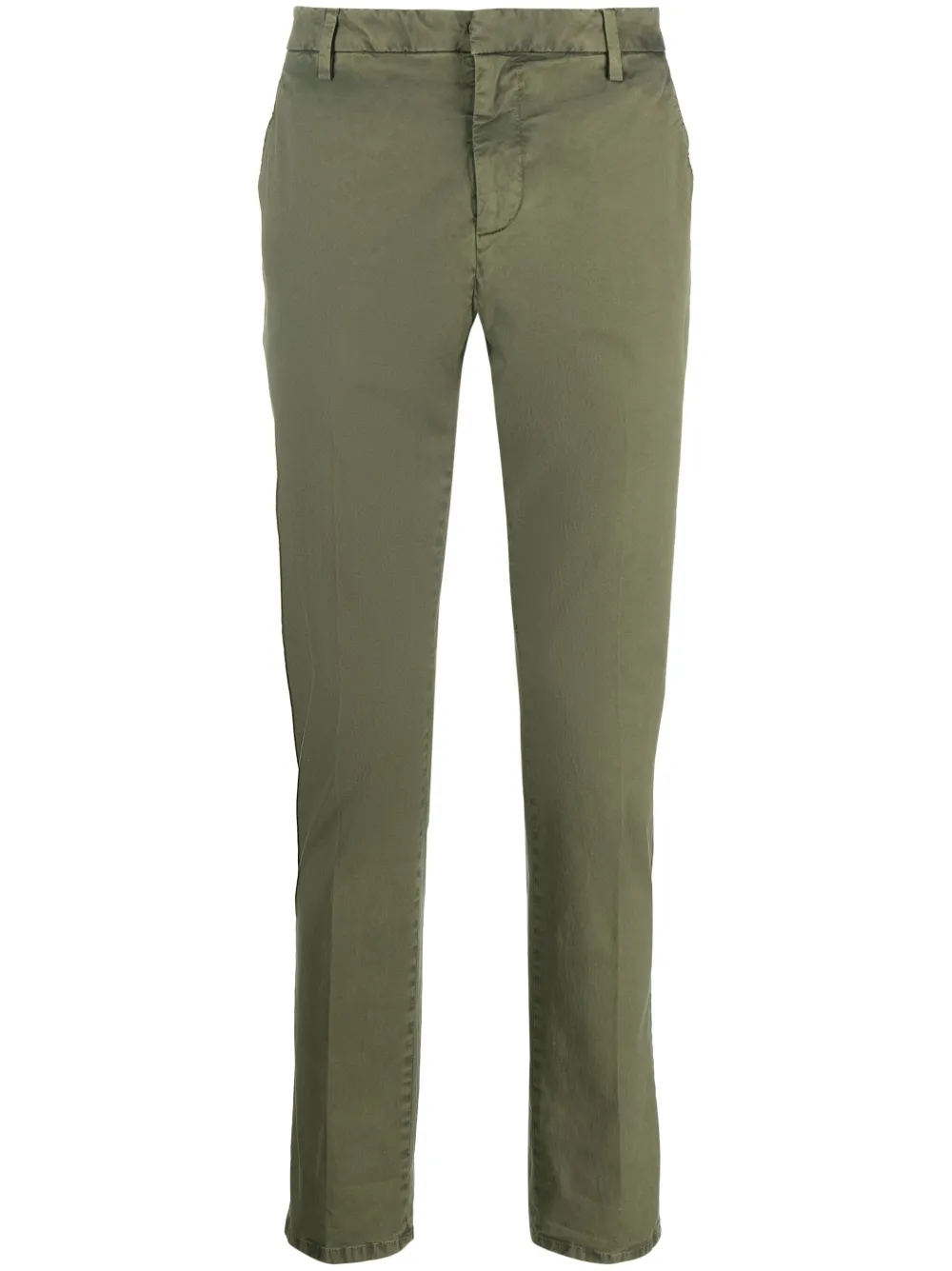 Dondup Straight-leg Cropped Trousers In Green