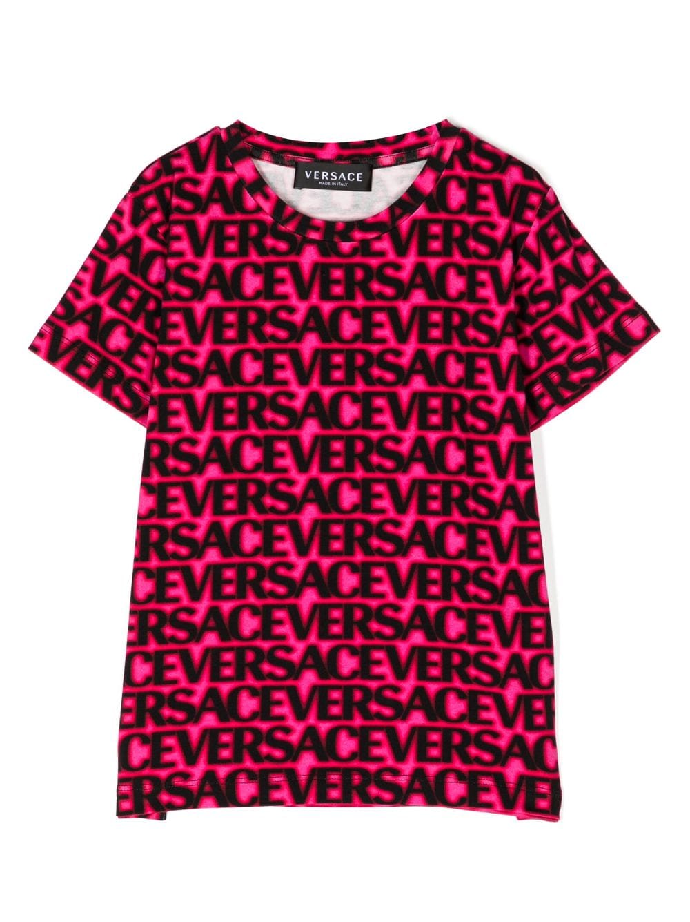 Versace Babies' Logo印花棉t恤 In Rosa