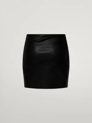 N21 x Wolford: Draped vegan leather skirt
